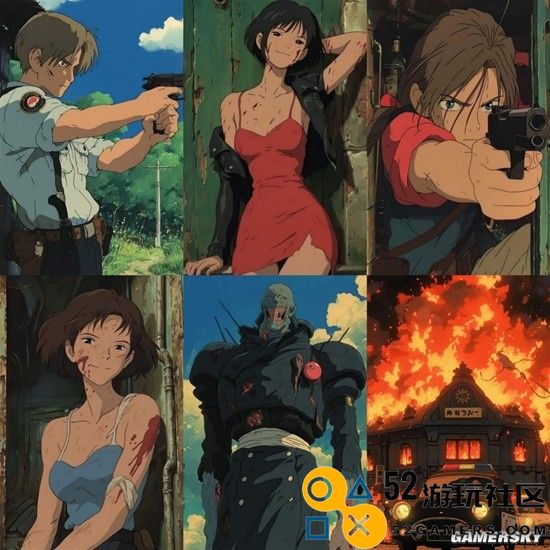 AI绘吉卜力版《生化危机》：靓是靓 还我诱人王阿姨!