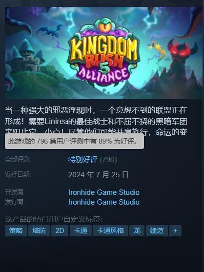 《王国保卫战5：联盟》Steam平台评价热烈：依旧保留经典的游戏魅力！